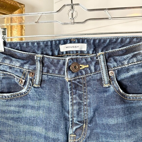 Moussy JW Fringe Cropped Skinny Jeans Distressed Raw Hem Size 26 - Picture 8 of 9